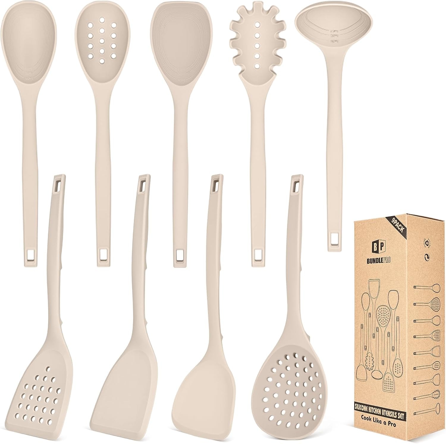 Silicone Cooking Utensils Set, 9 Pcs