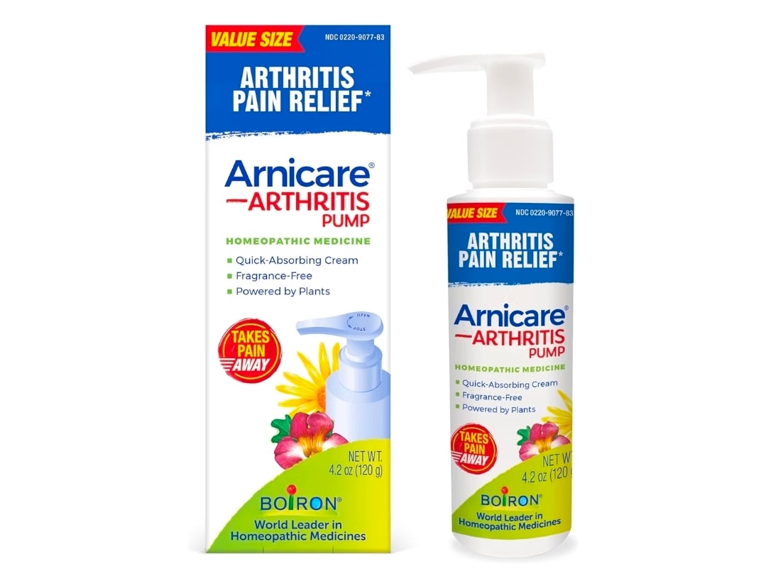 Boiron Arnicare Arthritis Cream Pump for Pain Relief of Knees, Hands, Wrists, Elbows, Joints & Muscles – Quickly Absorbed