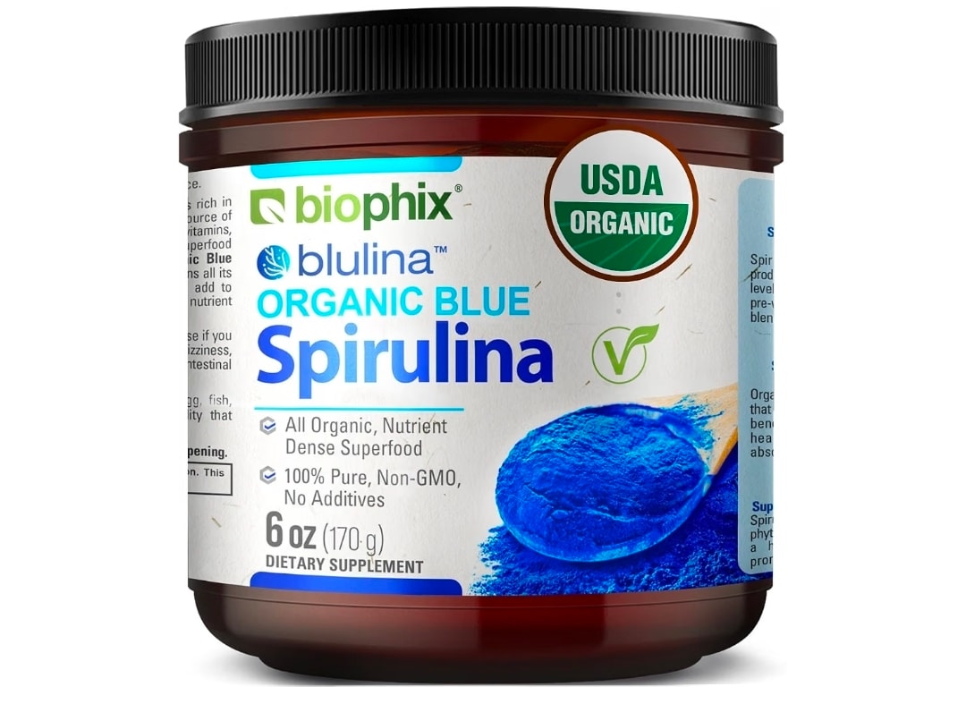Biophix Blulina Organic Blue Spirulina Powder, 6 oz