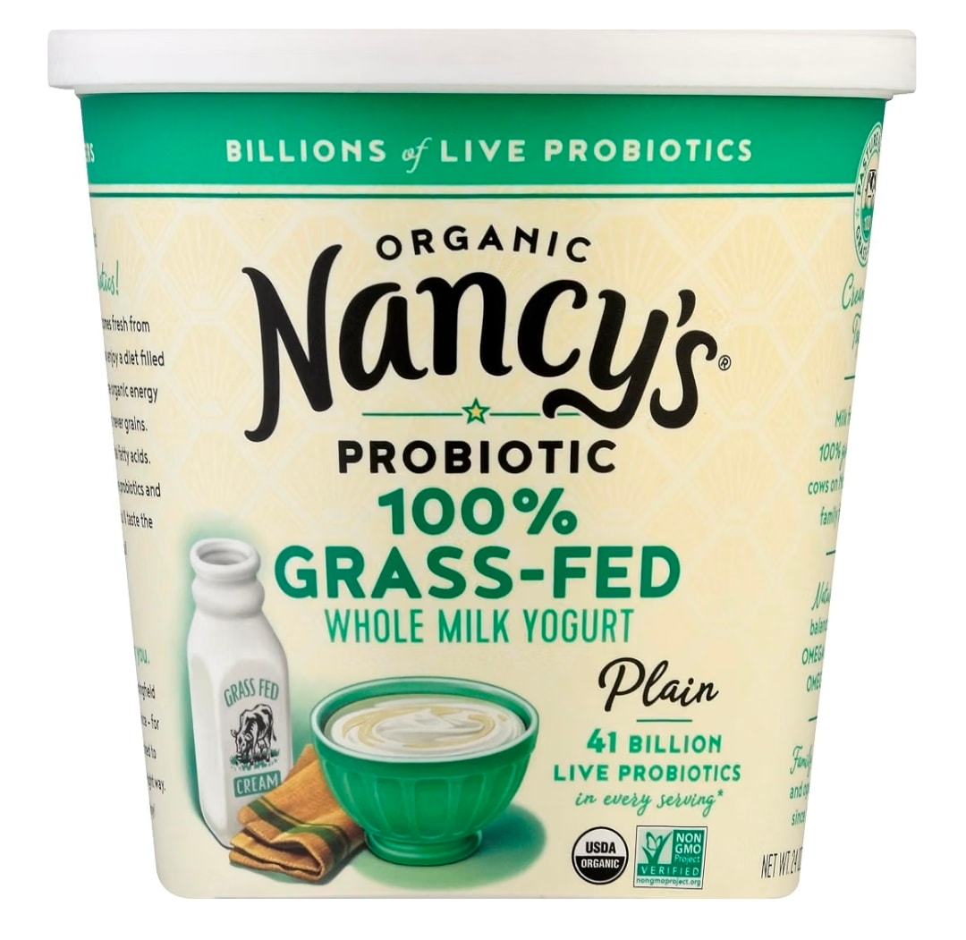 Nancy's Organic Probiotic Plain Grass-Fed Whole Milk Yogurt, 24 oz
