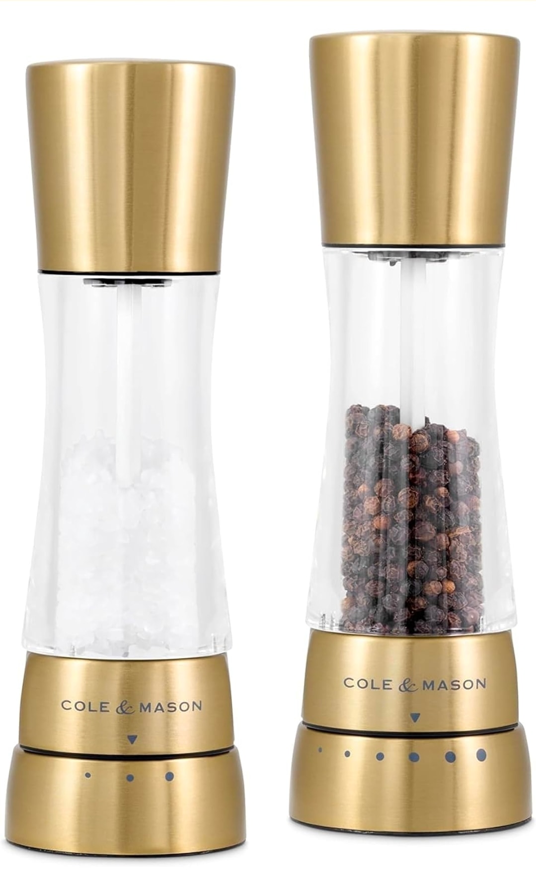 Cole & Mason Derwent Salt & Pepper Mill Gift Set, Matt Gold